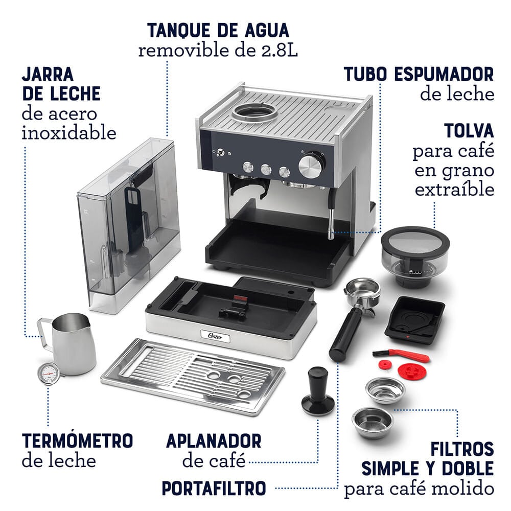 Cafetera Oster Espresso Perfect Brew BVSTEM7400 Plata img #8