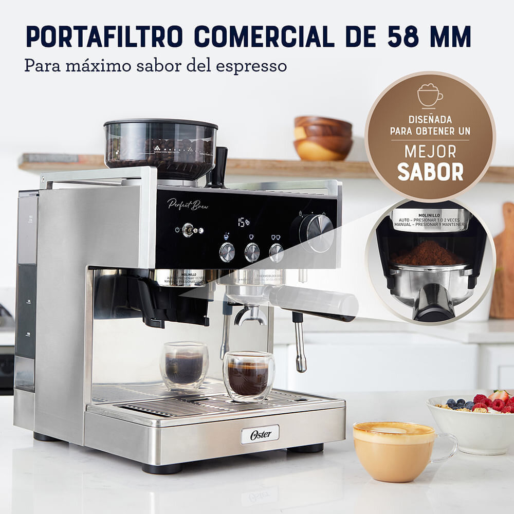 Cafetera Oster Espresso Perfect Brew BVSTEM7400 Plata img #4