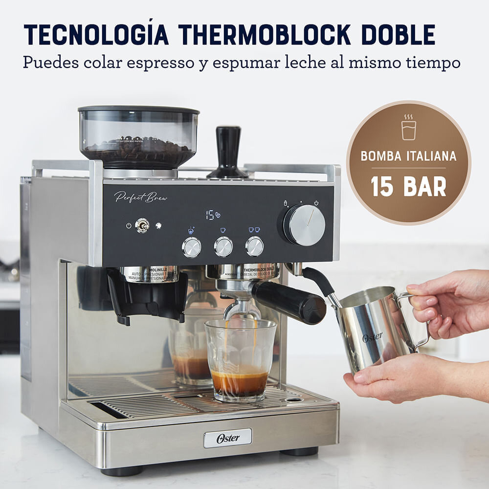 Cafetera Oster Espresso Perfect Brew BVSTEM7400 Plata img #3