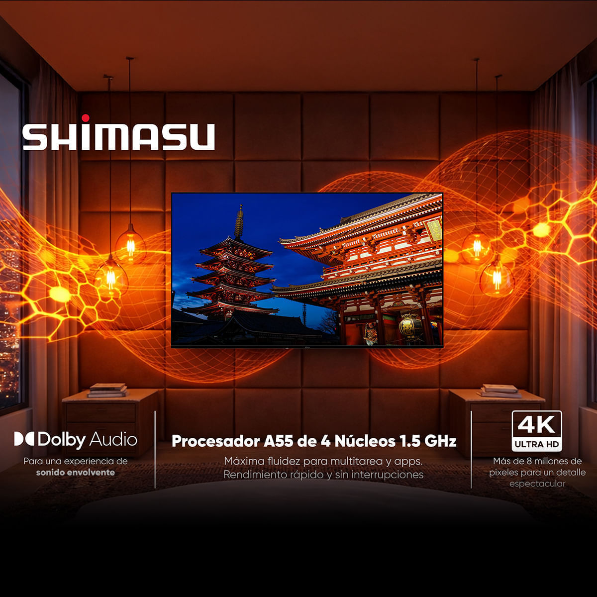 Televisor Shimasu 65" Pulgadas SH-TV65UTL1F5CO 4K UHD LED Smart TV Google img #4