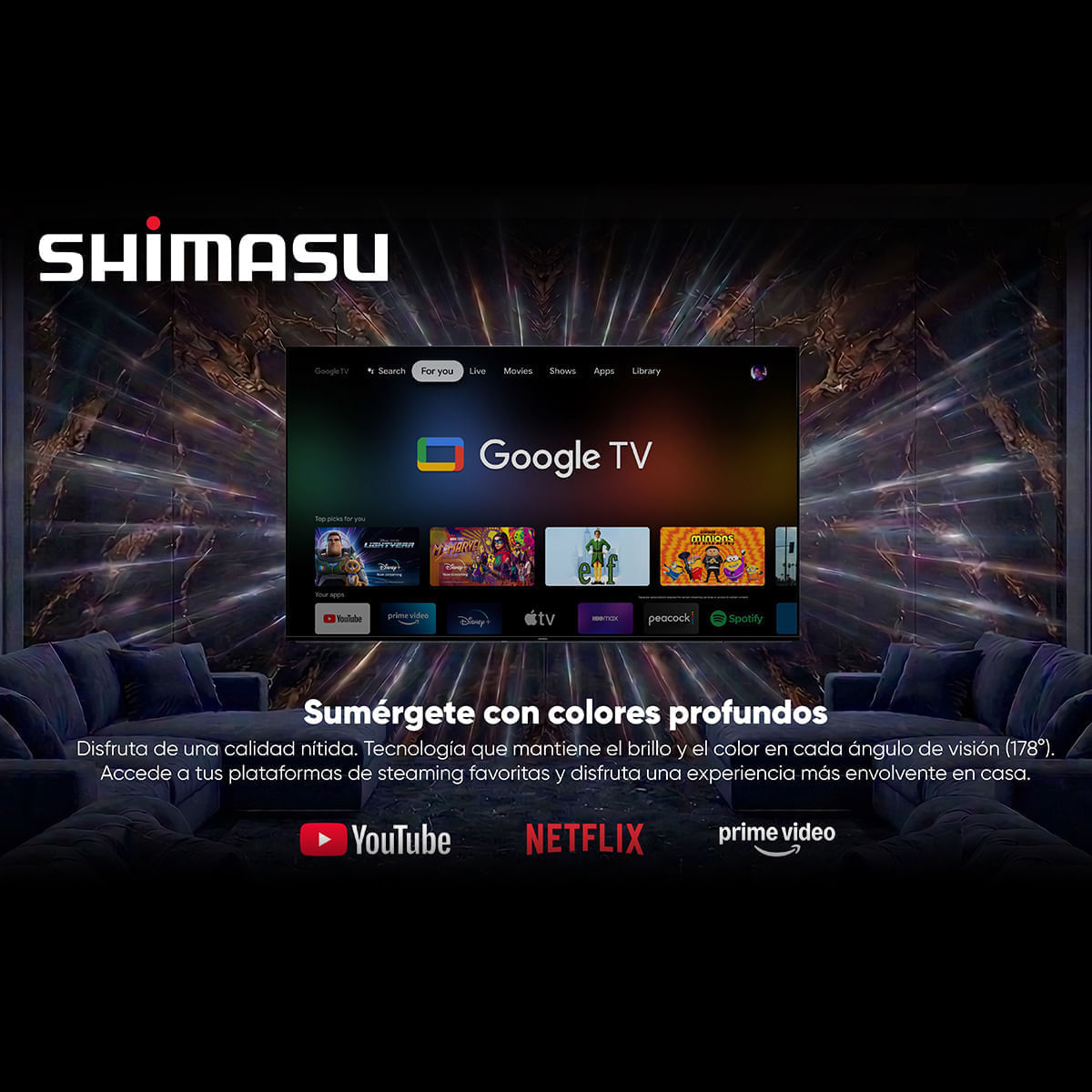Televisor Shimasu 65" Pulgadas SH-TV65UTL1F5CO 4K UHD LED Smart TV Google img #8