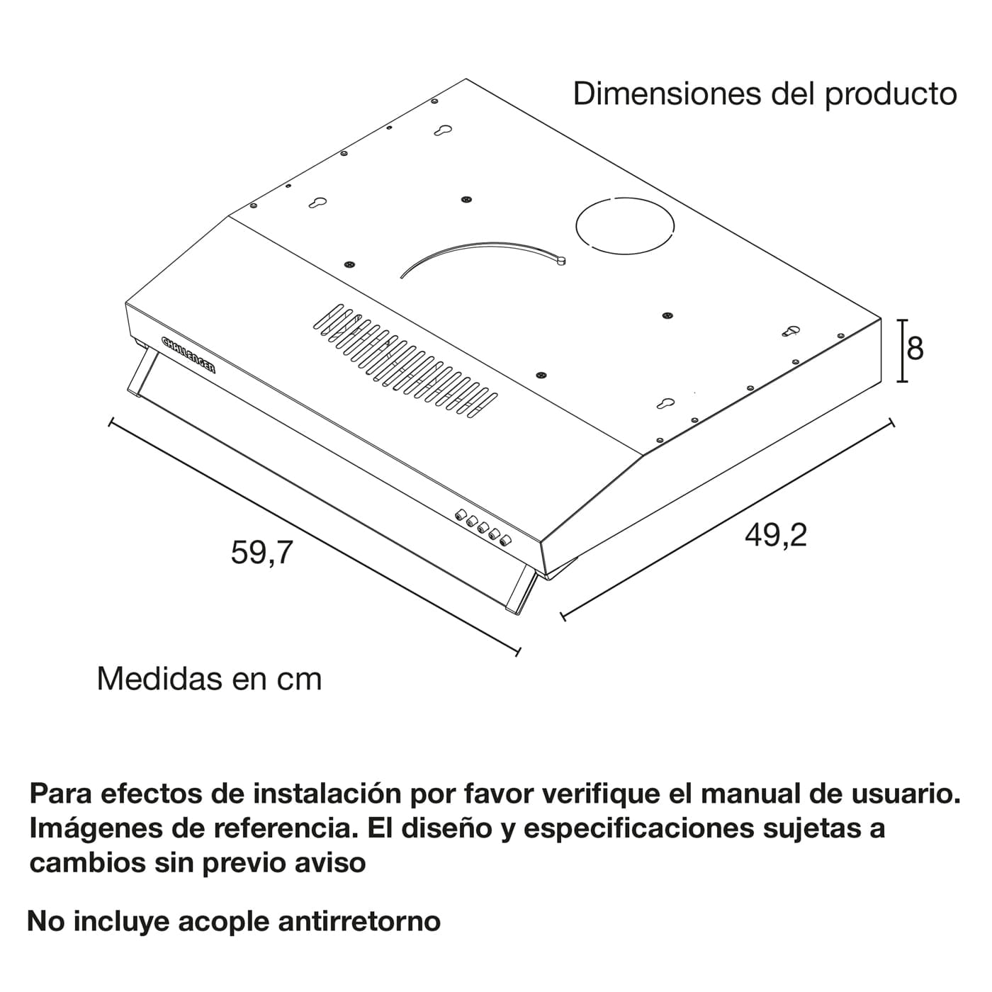 Campana Extractora Challenger 60 cm 3 Velocidades CX4300 Inox img #2