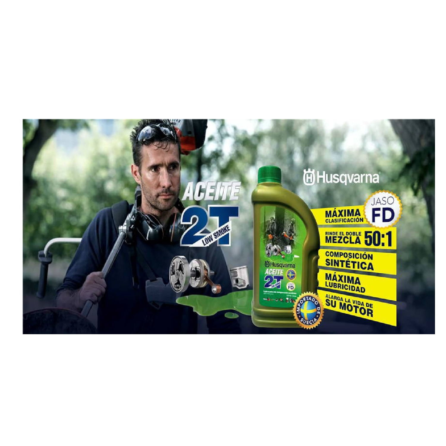 Aceite 2 Tiempos Husqvarna Low Smoke FD 0.473 Litros img #2