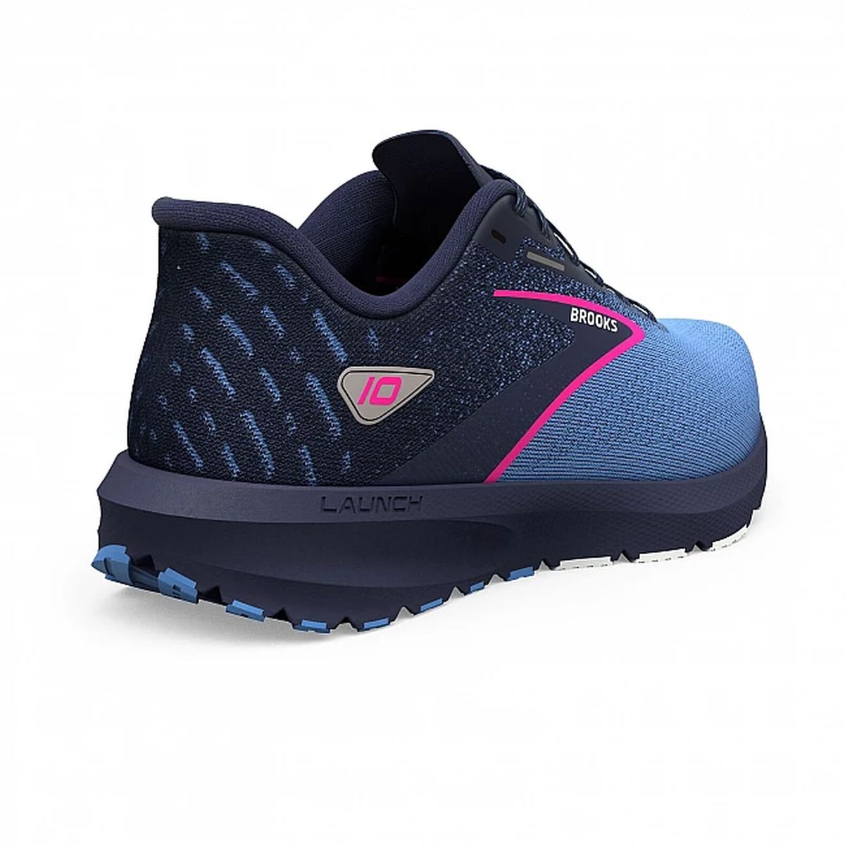 Tenis Brooks Launch 10 Mujer Azul/Negro/Coral Fuego img #3