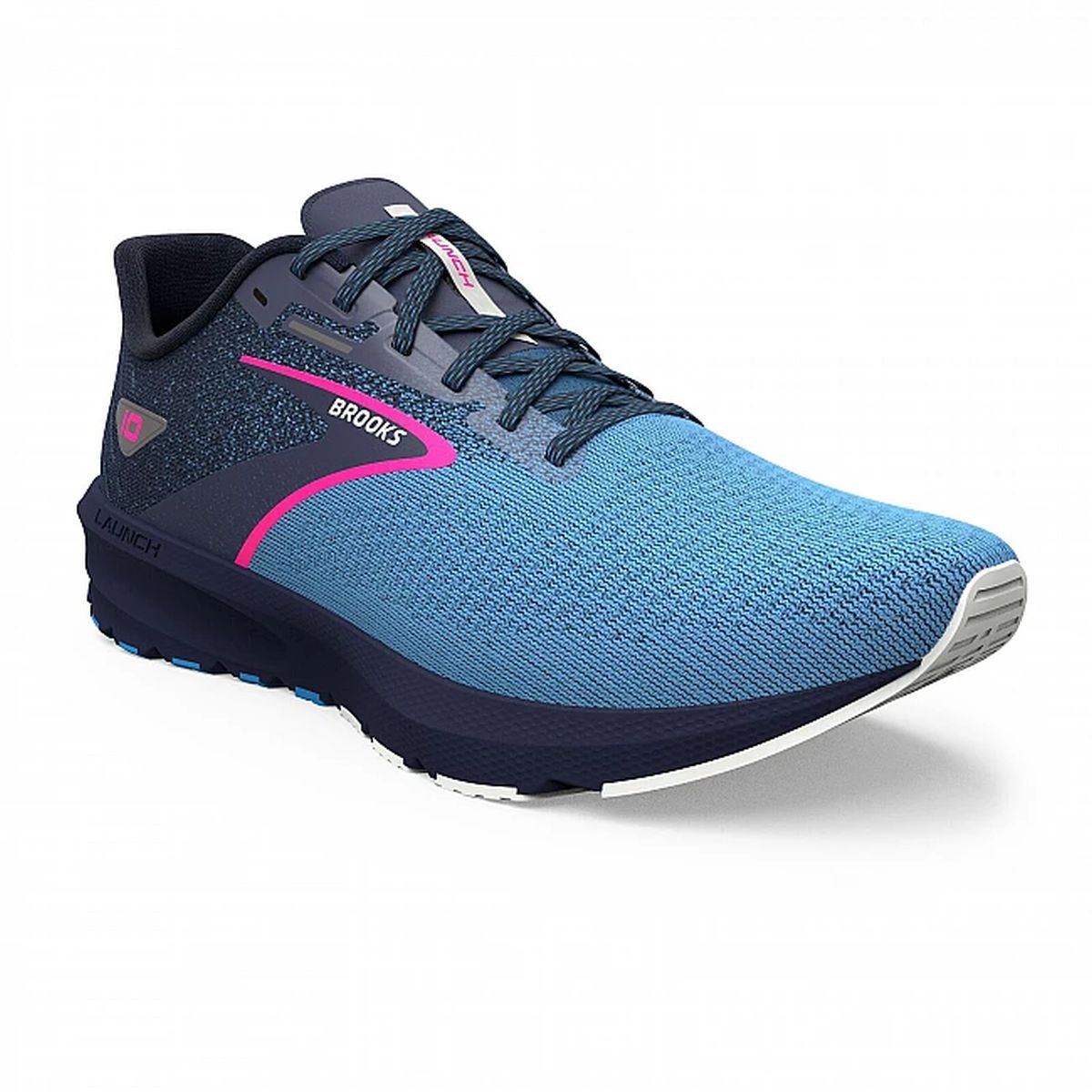 Tenis Brooks Launch 10 Mujer Azul/Negro/Coral Fuego img #1