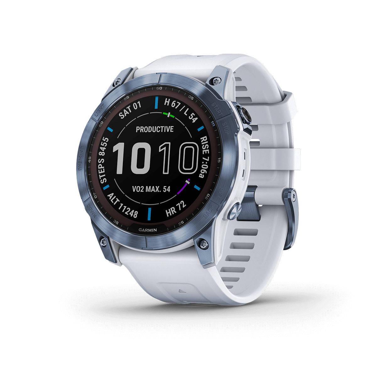 Reloj Fenix 7X Zafiro Solar Azul Mineral con Banda Blanca img #1