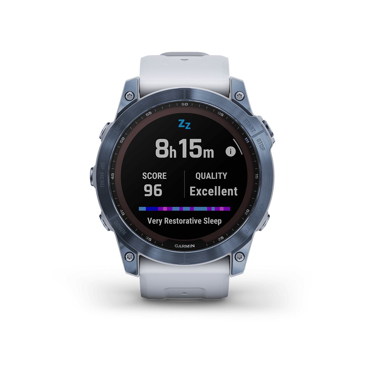 Reloj Fenix 7X Zafiro Solar Azul Mineral con Banda Blanca img #7