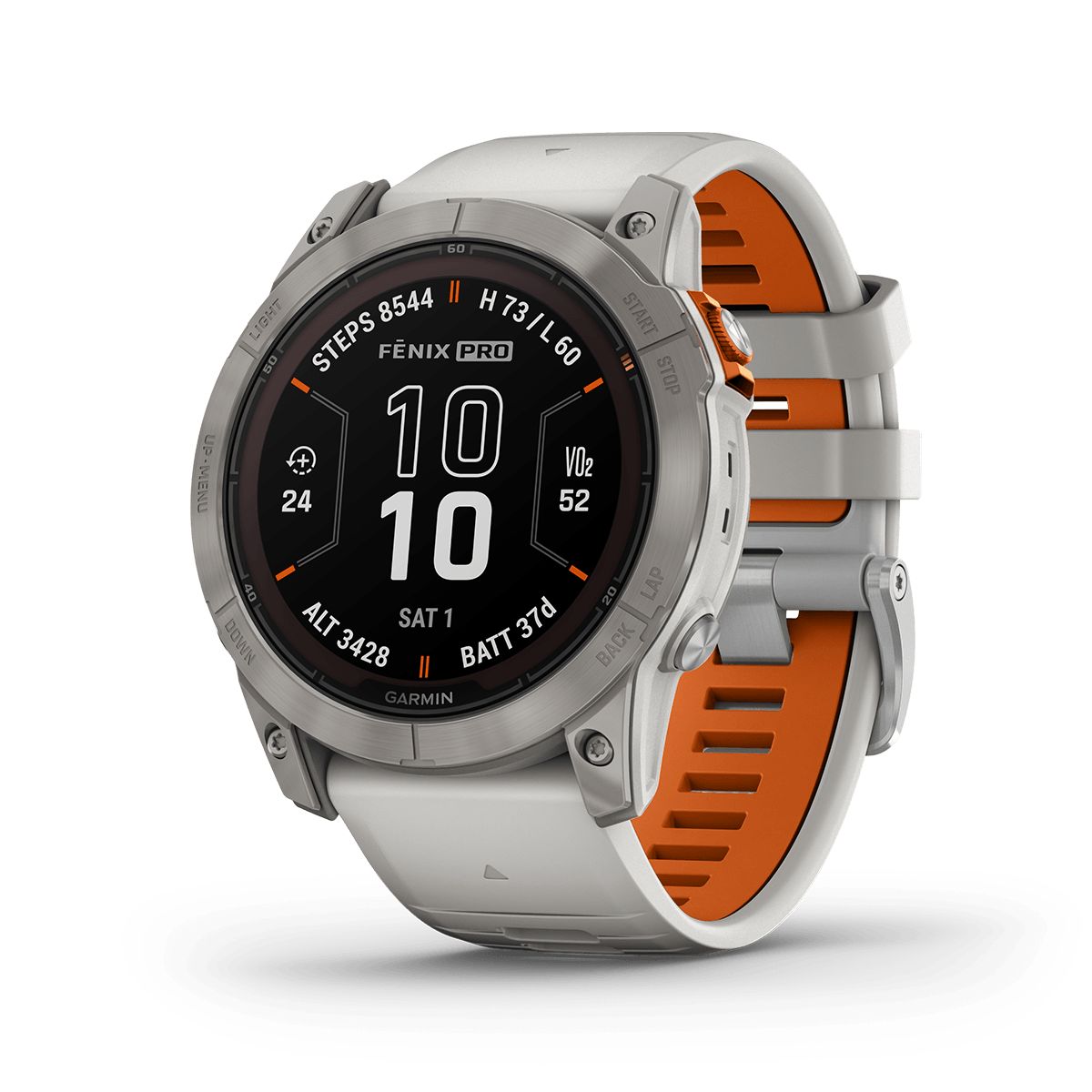 Reloj Fenix 7X Pro Zafiro Solar Ti Banda Gris Niebla/Naranja img #1