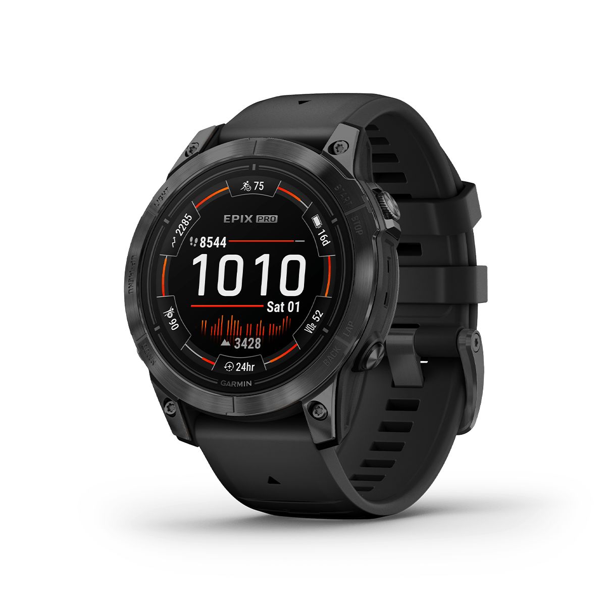 Reloj Epix Pro Gen 2 Edición Estándar 47mm Gris Correa Negra img #1