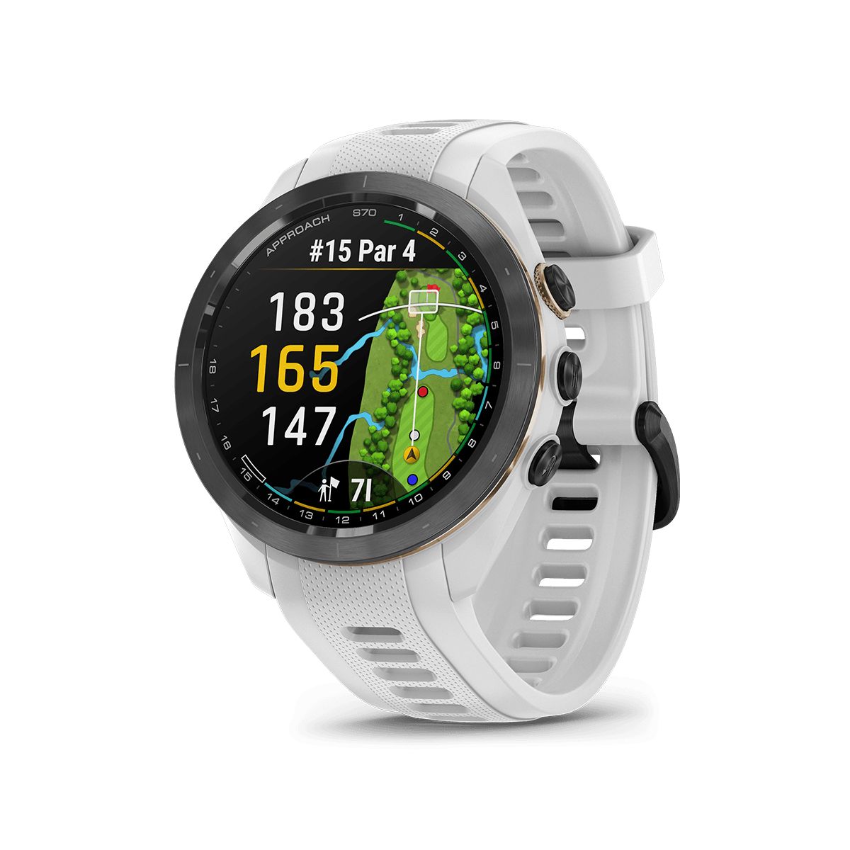 Reloj Garmin Approach S70 47mm Bisel Cerámica Blanca img #1