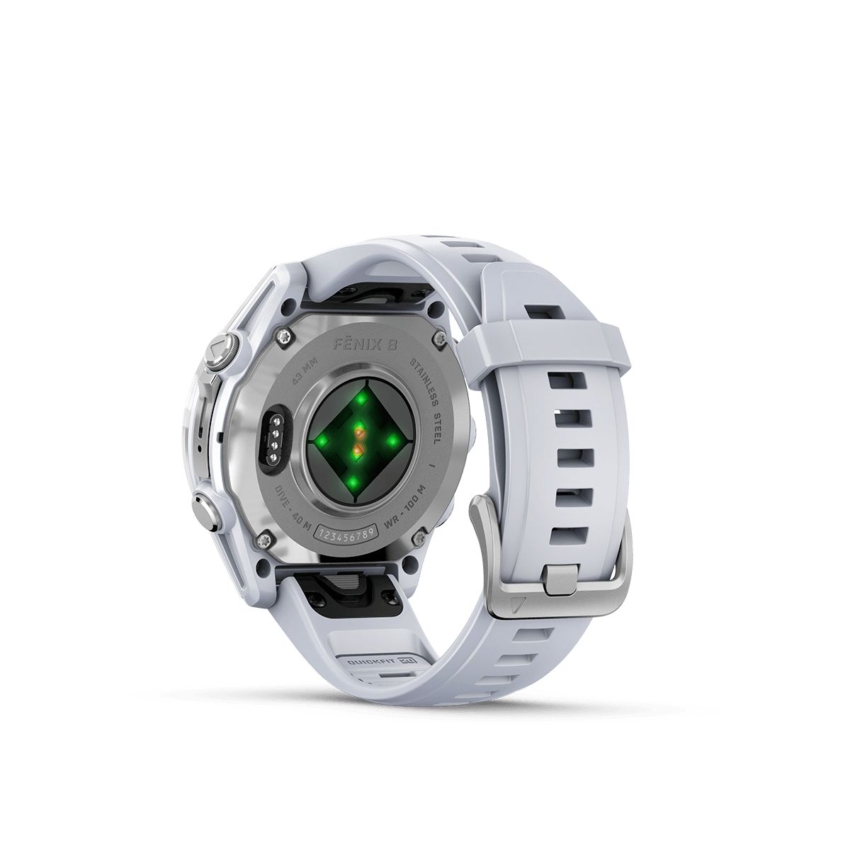 Reloj Garmin Fenix 8 43mm Amoled Plata Banda Silicona Blanca img #2