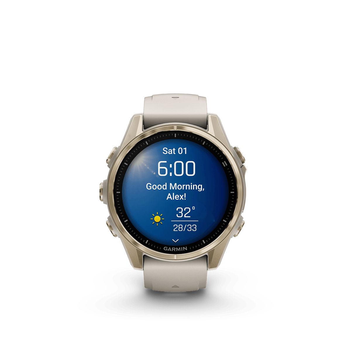 Reloj Garmin Fenix 8 43mm Amoled Oro Zafiro Gris img #5