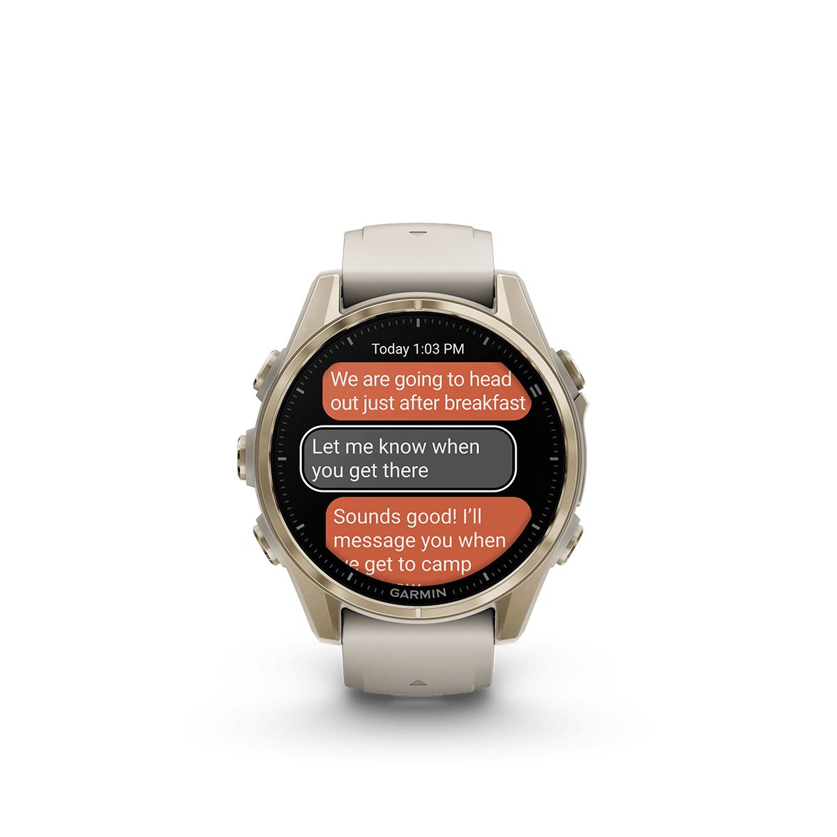 Reloj Garmin Fenix 8 43mm Amoled Oro Zafiro Gris img #8