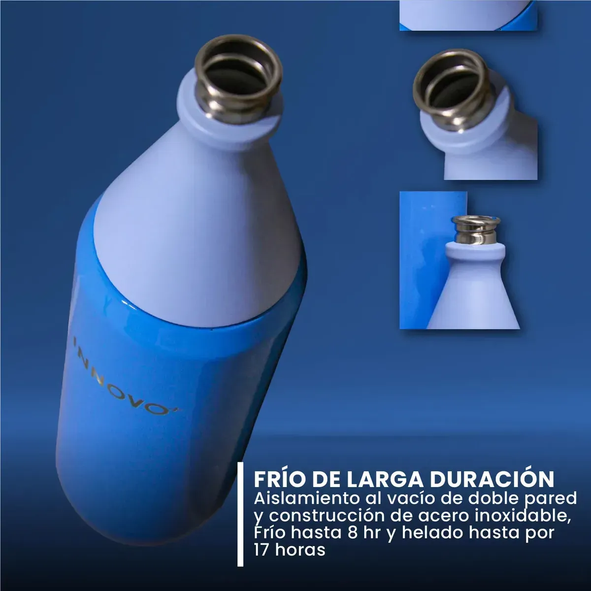 Termo Premium Innovo Hidratación Helada Acero Inoxidable 1 Litro Azul img #3