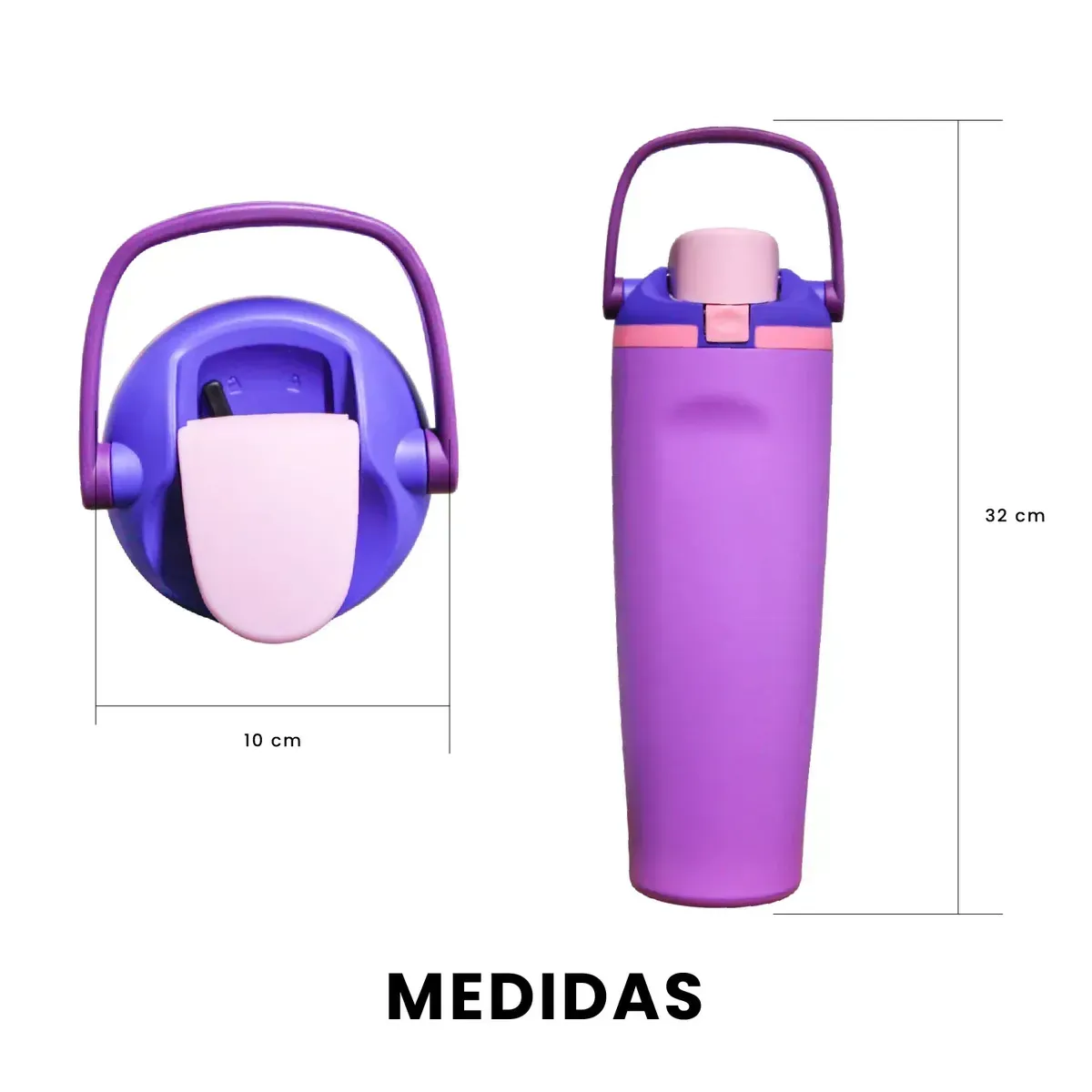 Termo Acero Inoxidable De Doble Pared (30oz) Tapa De Flujo Morado img #7
