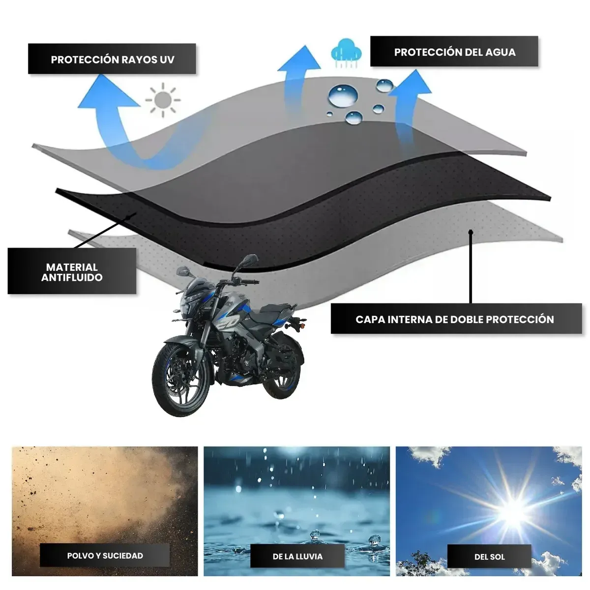 Funda Pijama Protectora Para Motocicleta Impermeable Antifluidos Protección Uv img #6