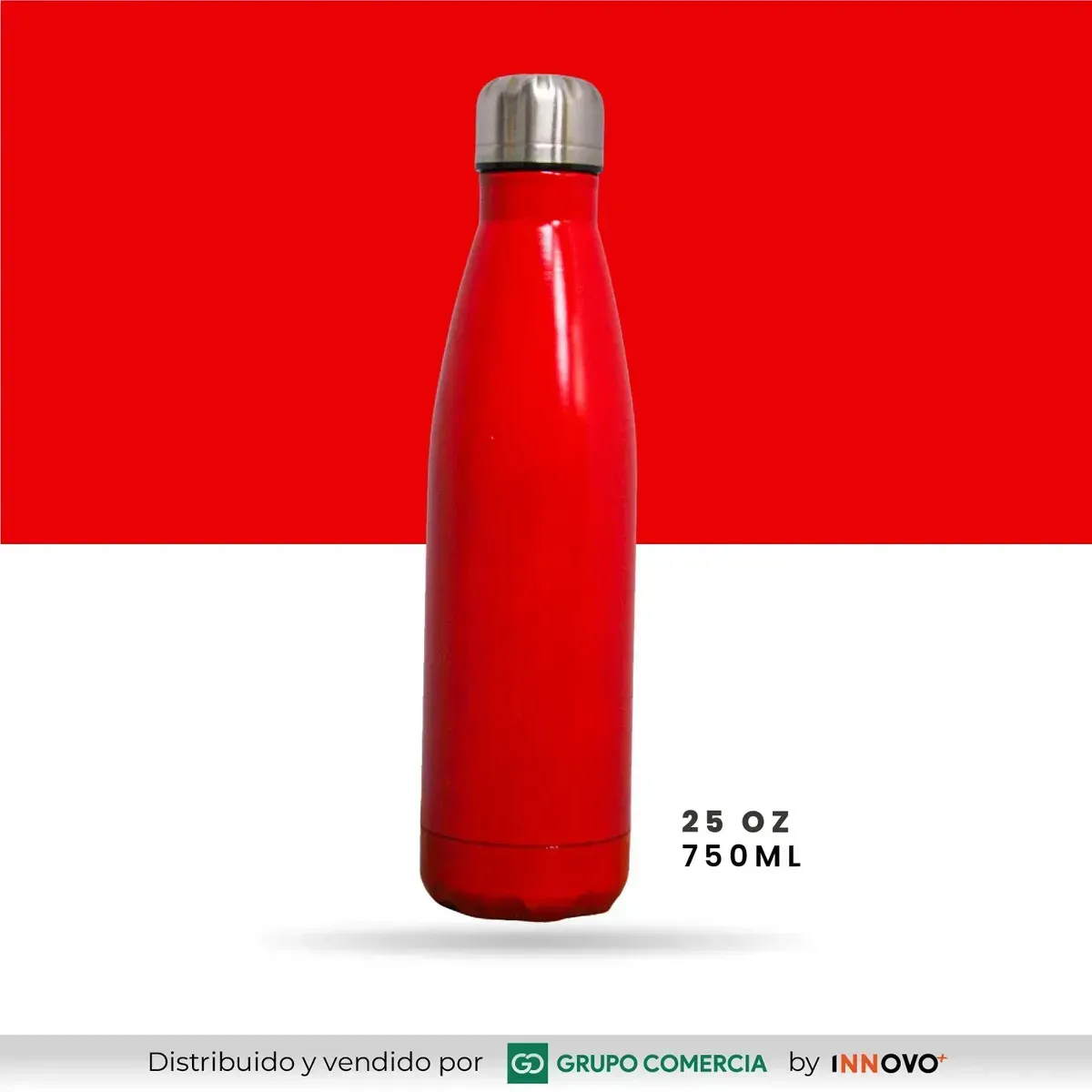 Termo Metálico Acero 750ml Elegante - Mantiene Frío Y Calor Rojo img #6