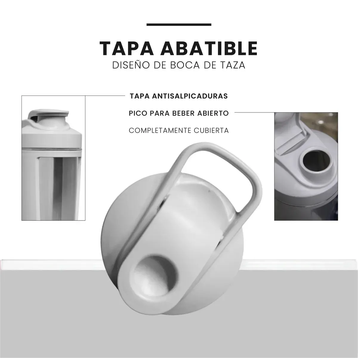 Vaso Mezclador Shaker Proteína 500ml - Sello Hermético Premium Gris img #4