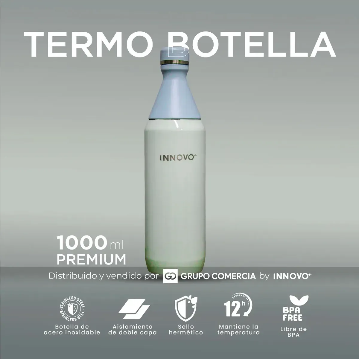 Termo Innovo Premium 1000ml Acero Inoxidable Doble Pared Aislado Al Vacío 34oz img #2