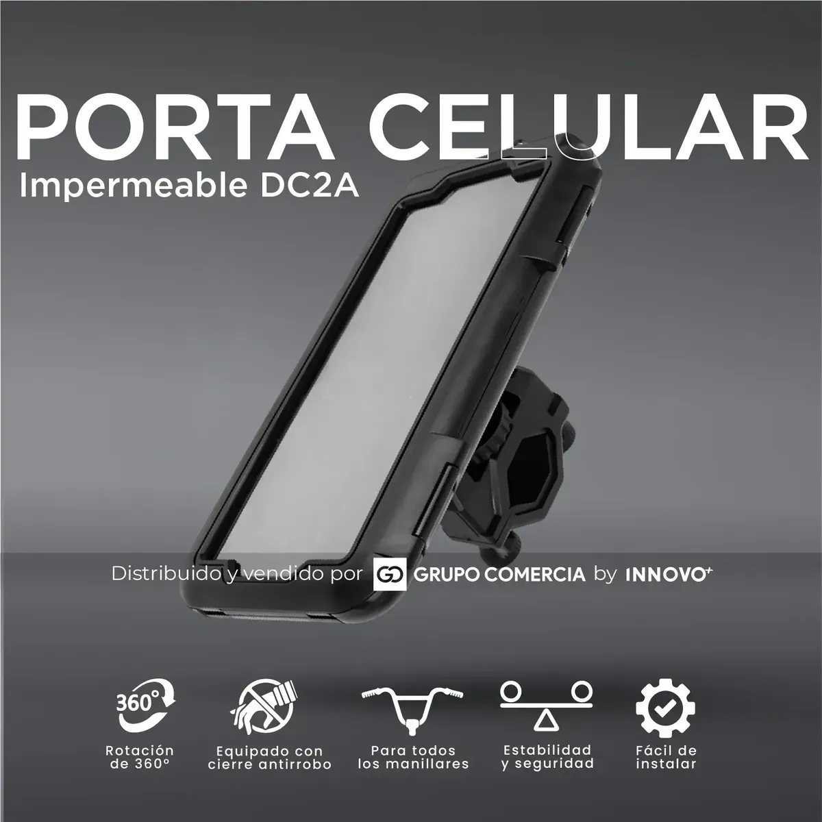 Soporte Celular Moto Bicicleta Impermeable 360° De Manubrio img #2