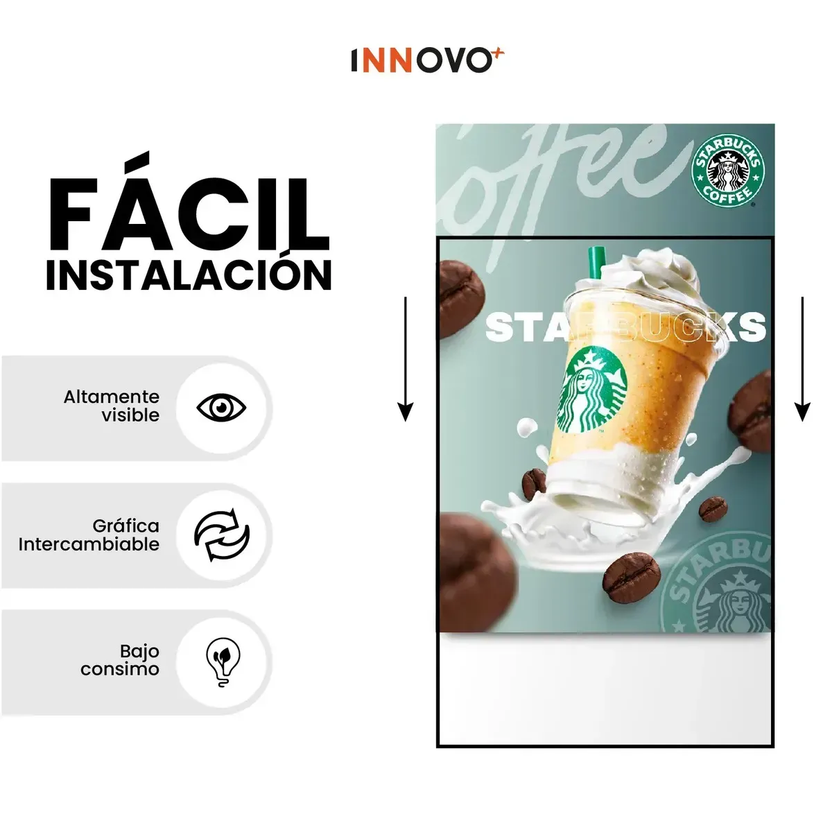 Panel Publicitario Led Ultra-brillante 60x90cm Marco Intercambiable Para Negocios Y Menús img #3