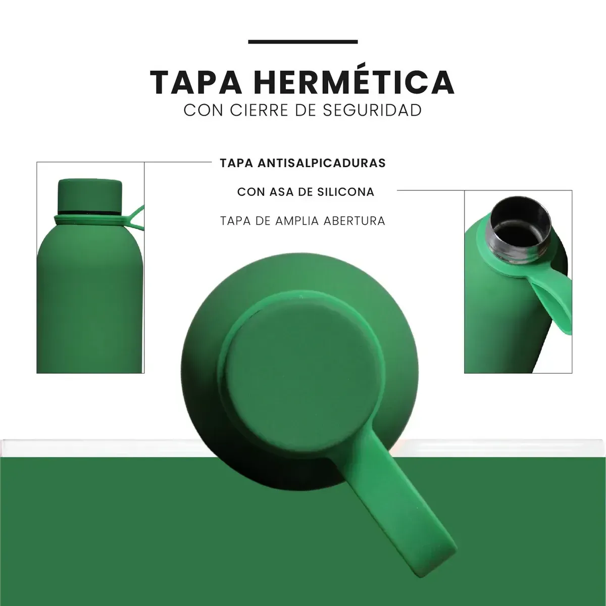 Termo Acero Inoxidable 500 Ml Verde Eco Mate Premium Antigoteo img #5