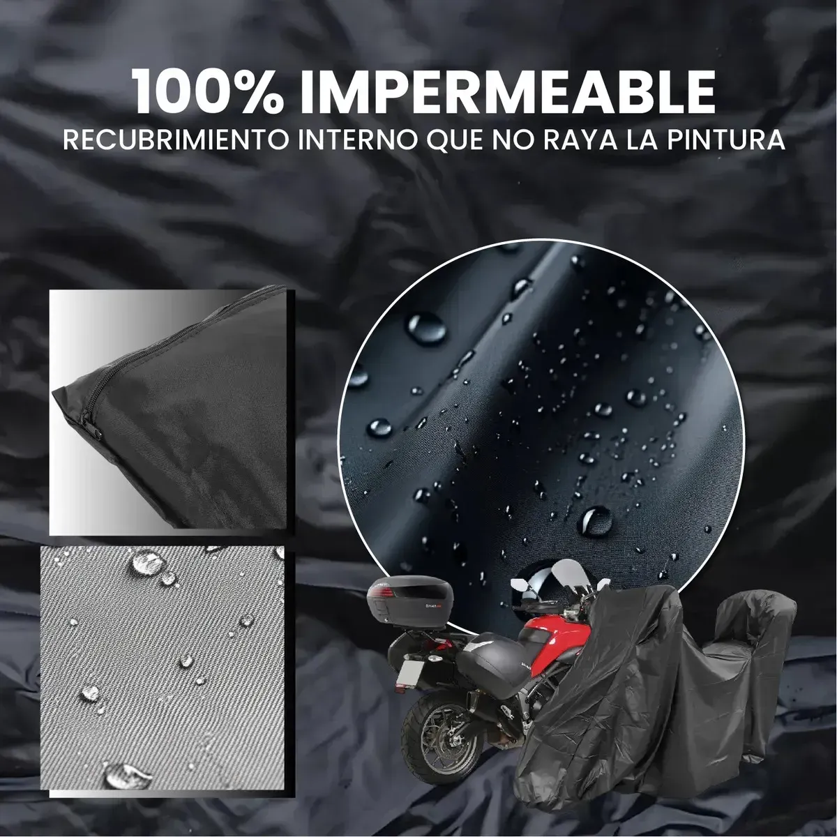 Funda Pijama Protectora Para Motos Con Maletero Impermeable Y Anti-uv img #3