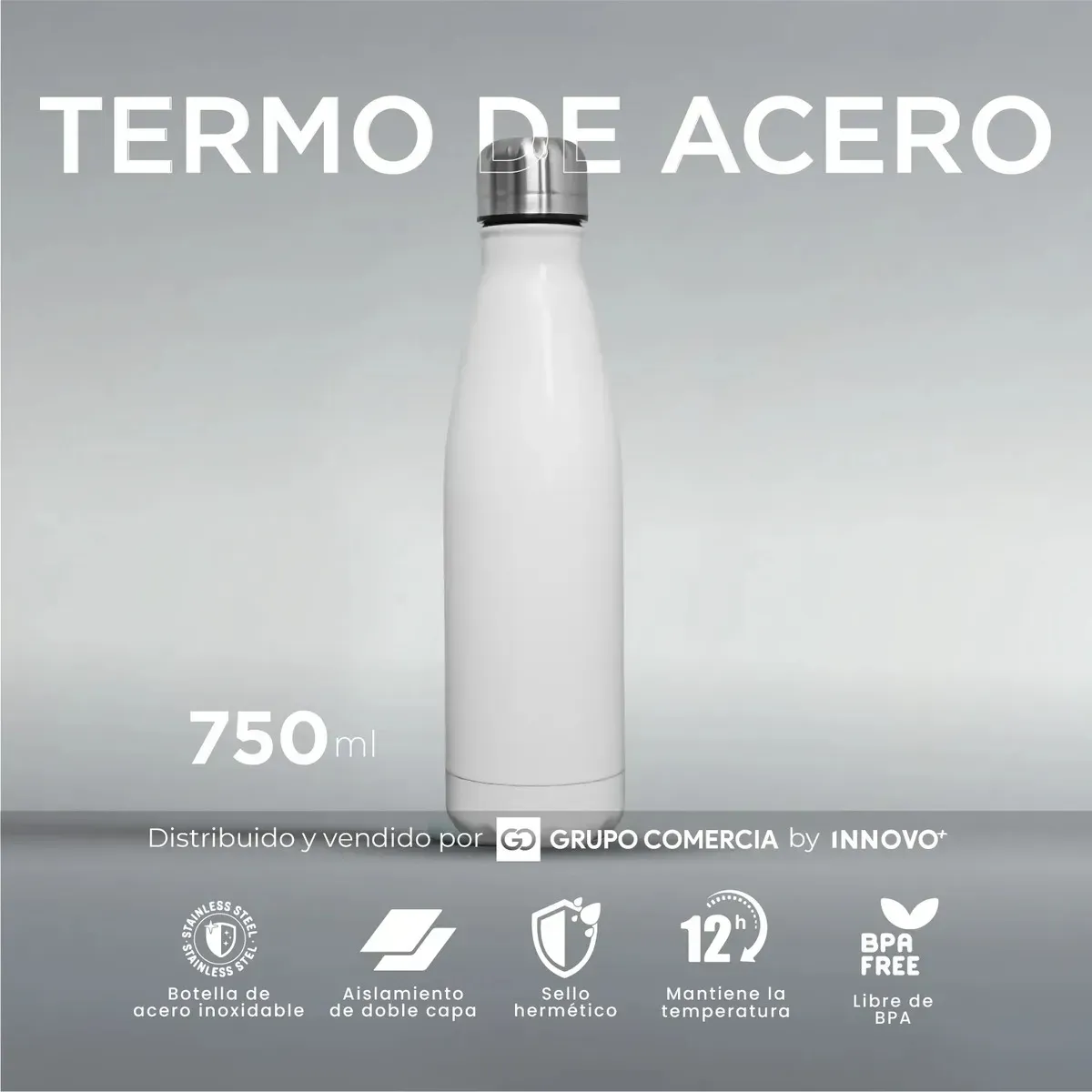 Termo Acero Inoxidable 750ml Botella Agua Deportiva Frío/calor img #2
