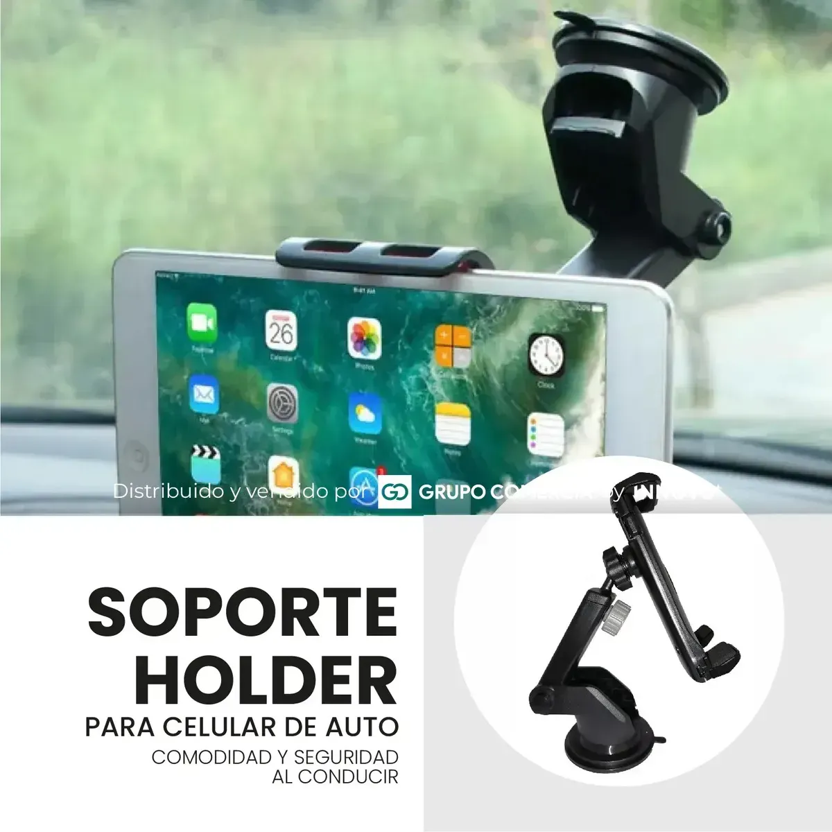 Soporte Ultra-grip Para Carro Celular Y Tablet Hasta 8 Brazo Extensible 360° img #5