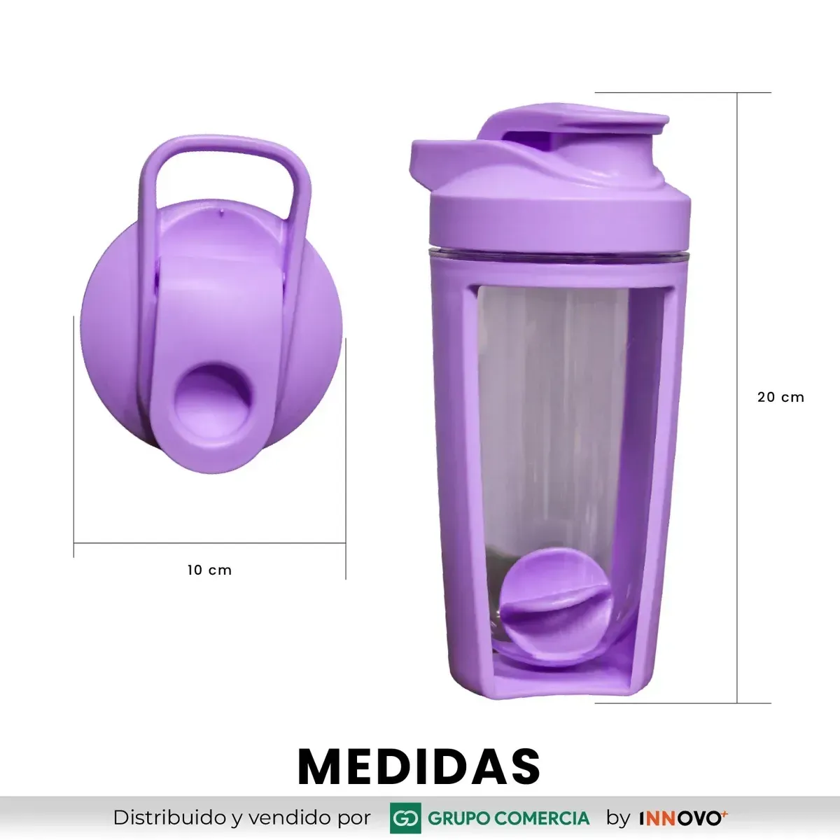 Shaker Pro 500ml Vaso Mezclador Proteína Fit Con Agitador Integrado Lila img #6