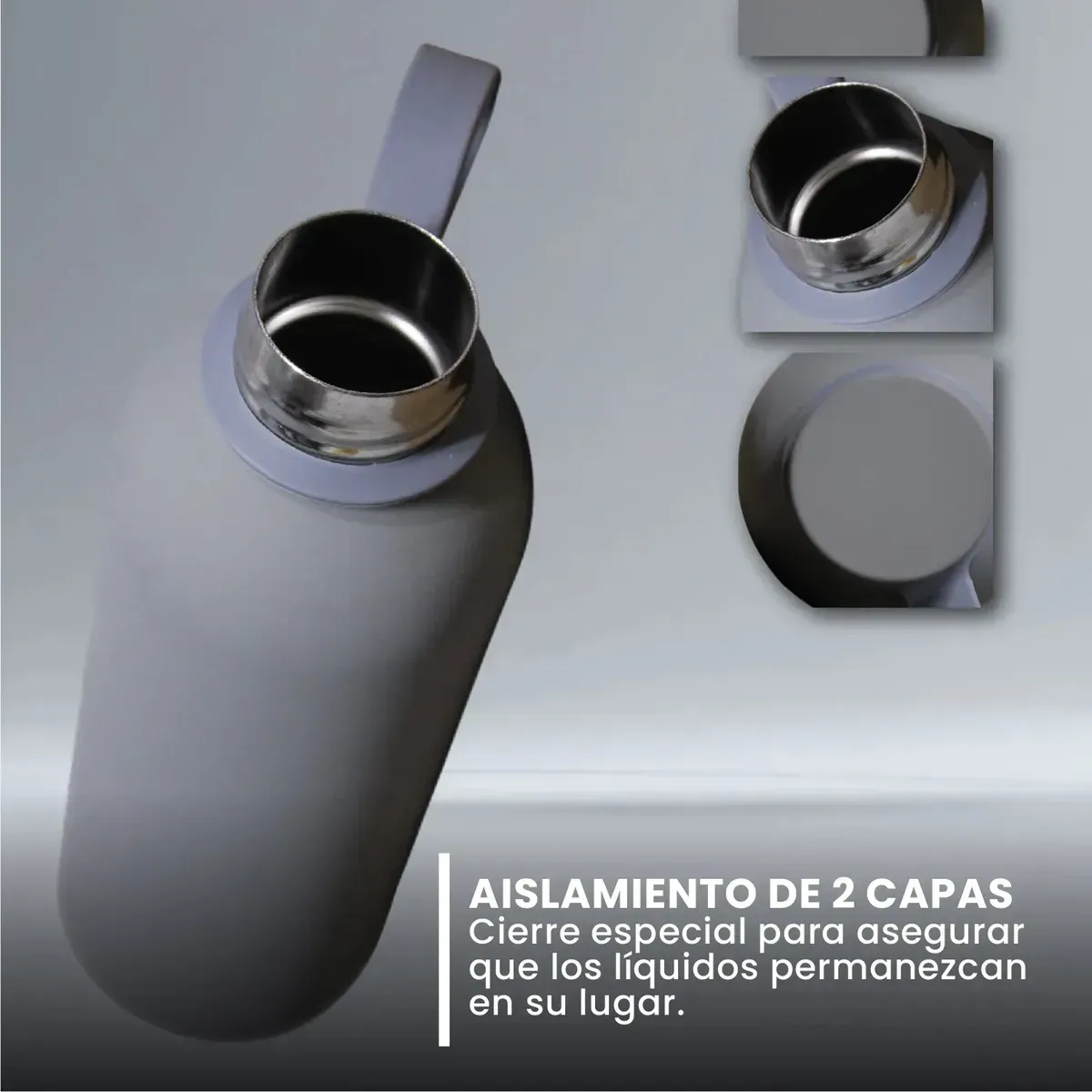 Termo Premium Acero Inoxidable 500 Ml Gris Elegante img #2