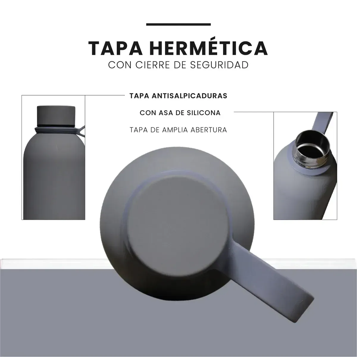 Termo Premium Acero Inoxidable 500 Ml Gris Elegante img #4