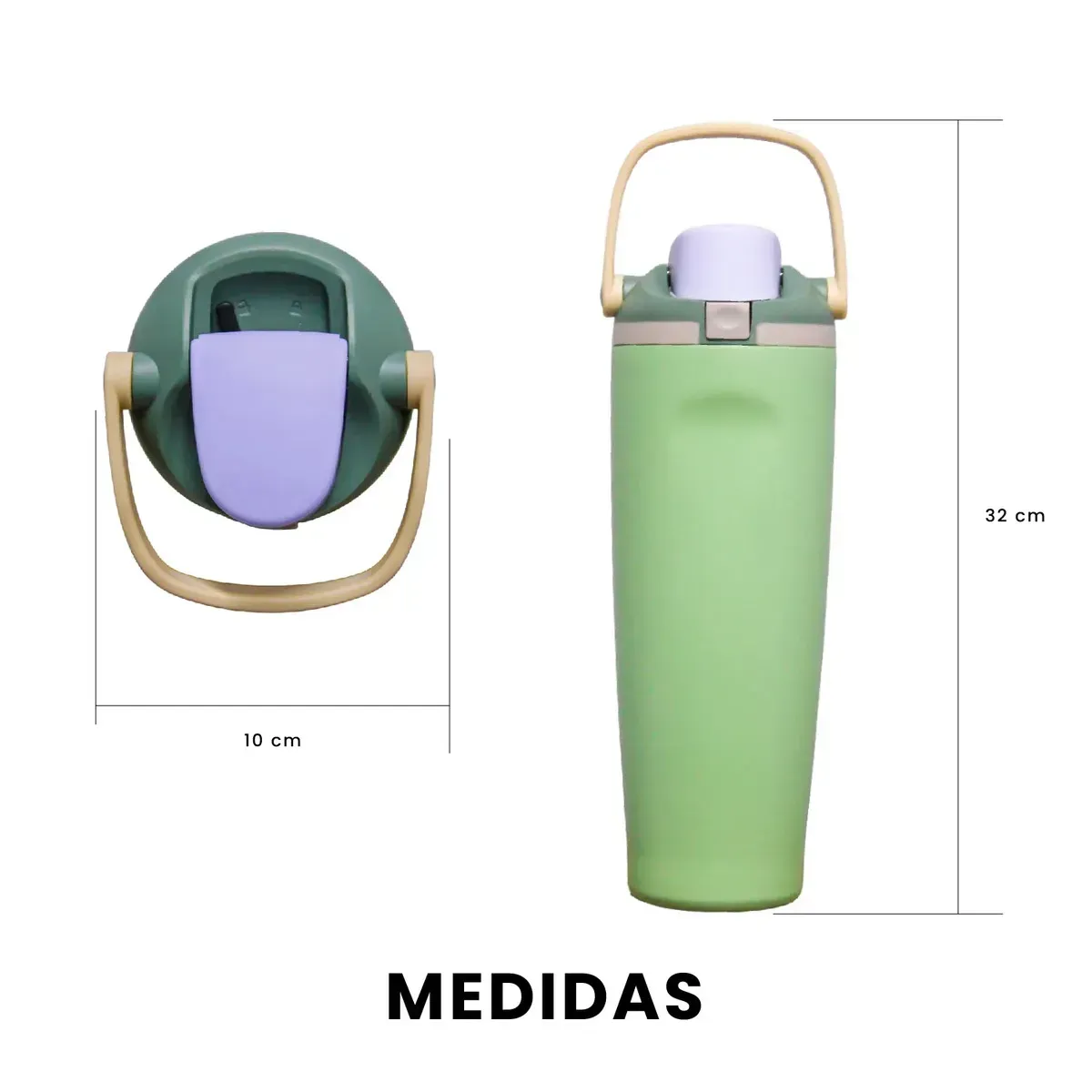 Termo Acero Inoxidable De Doble Pared (30oz) Verde Elegante Premium img #7