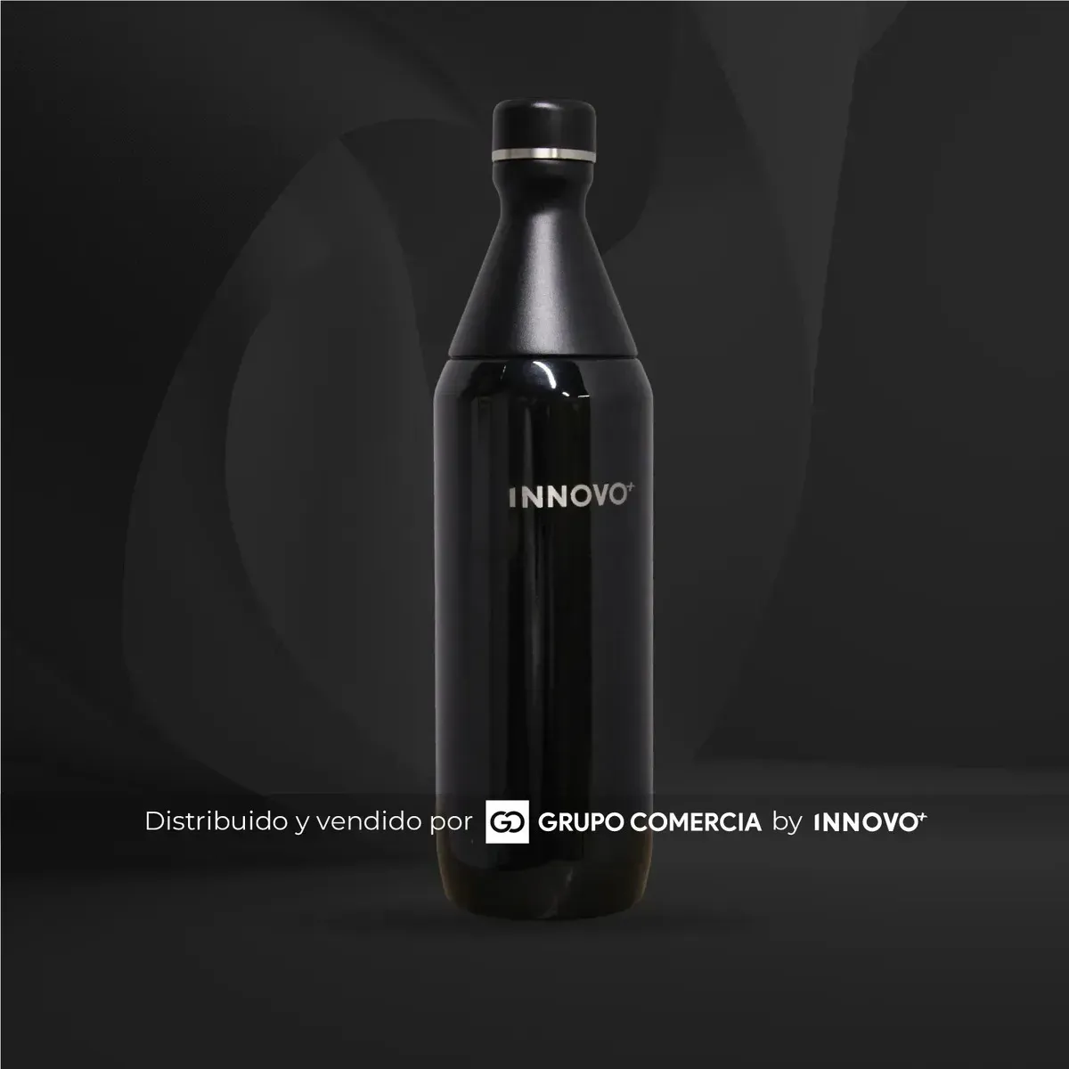 Termo Botella Acero Inoxidable Innovo 590ml Doble Capa Frío Black img #5