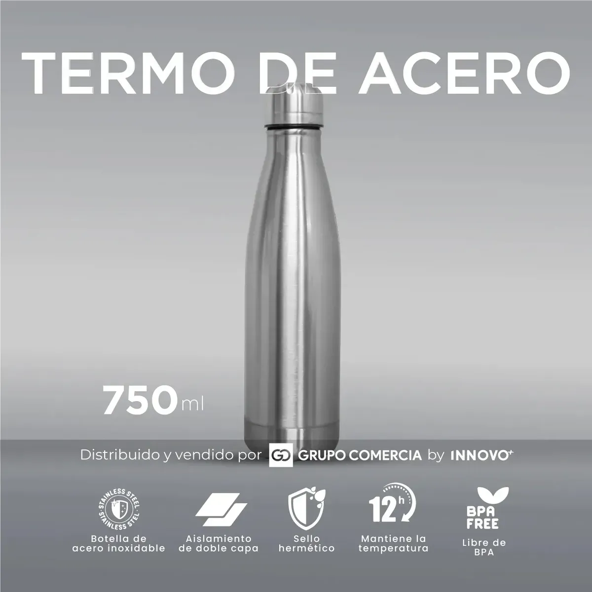 Termo Silver Acero Inoxidable 750ml Premium img #2