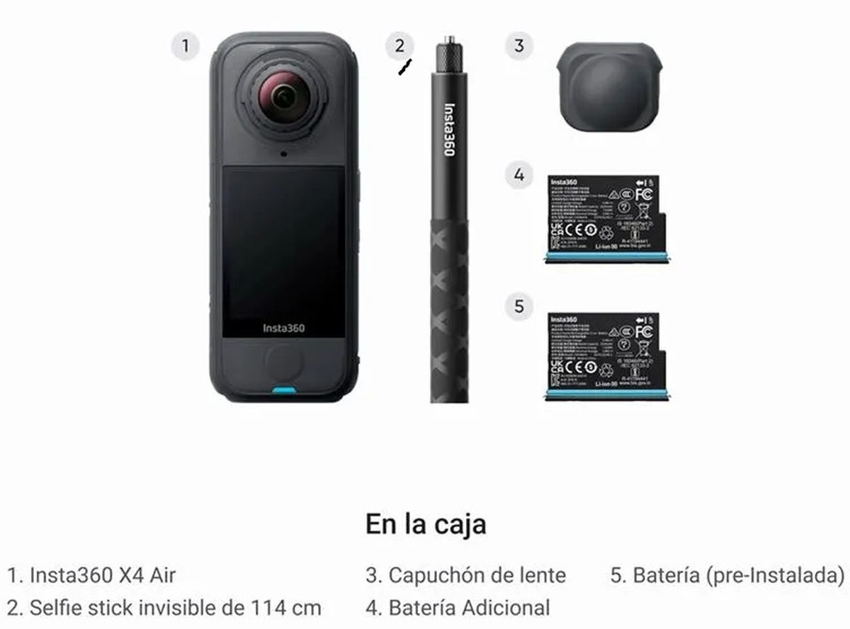 Cámara Insta360 X4 Air Standard Starter Bundle Negra img #6