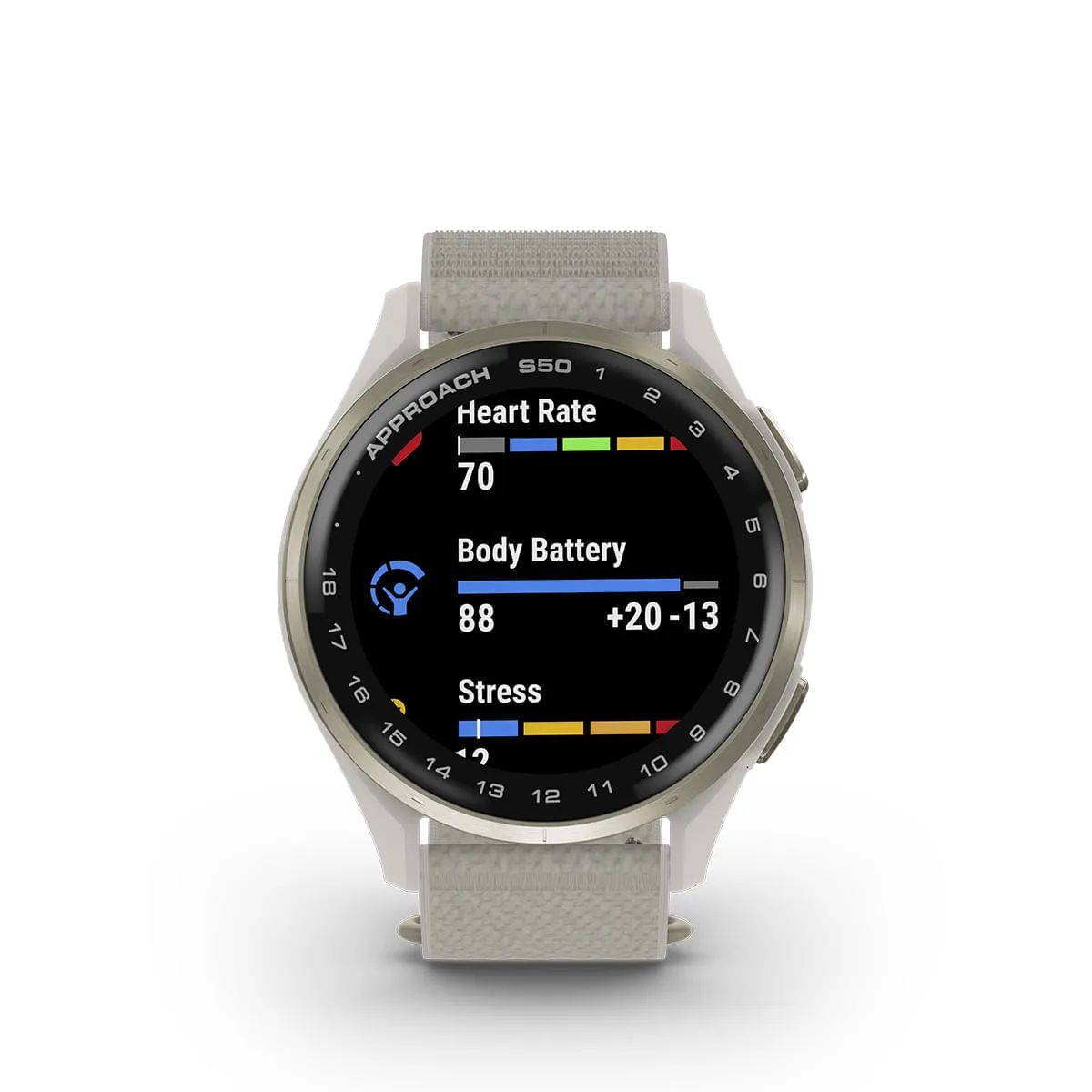 Reloj Garmin Approach S50 Ivory Cream Gold 43mm img #5