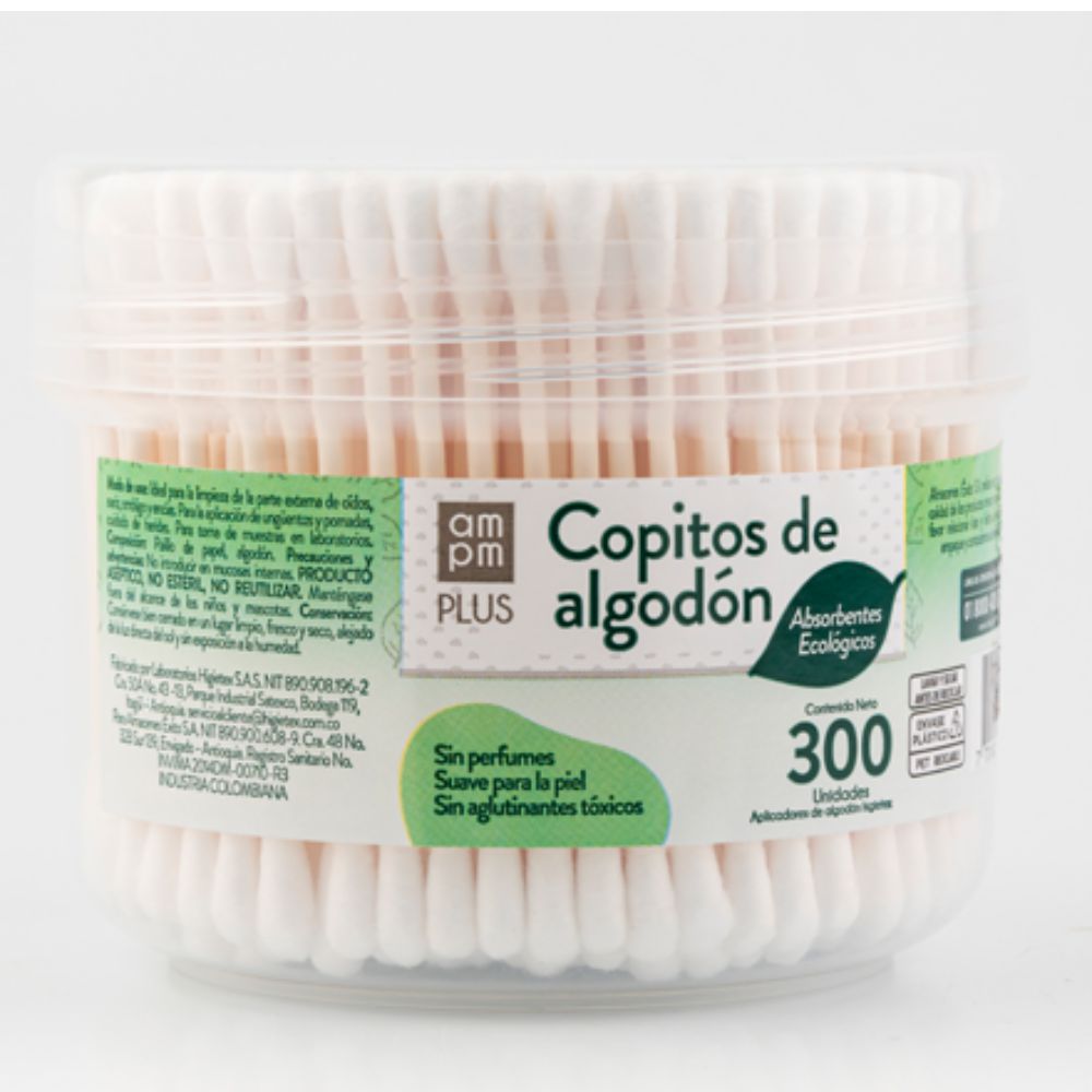 Copitos AMPM PLUS de algodón ecológicos (300  und) img #1