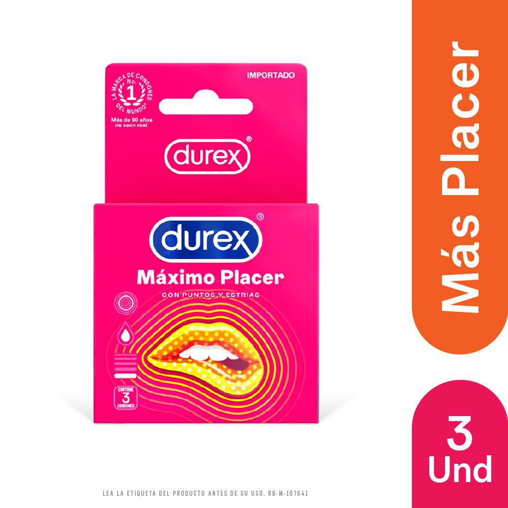 Condones DUREX máximo placer (3  und) img #1