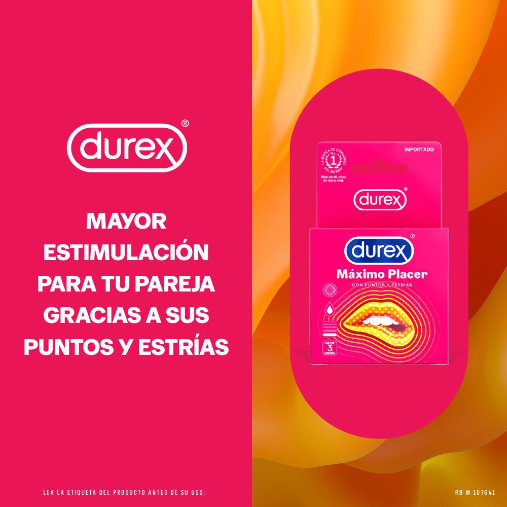 Condones DUREX máximo placer (3  und) img #2