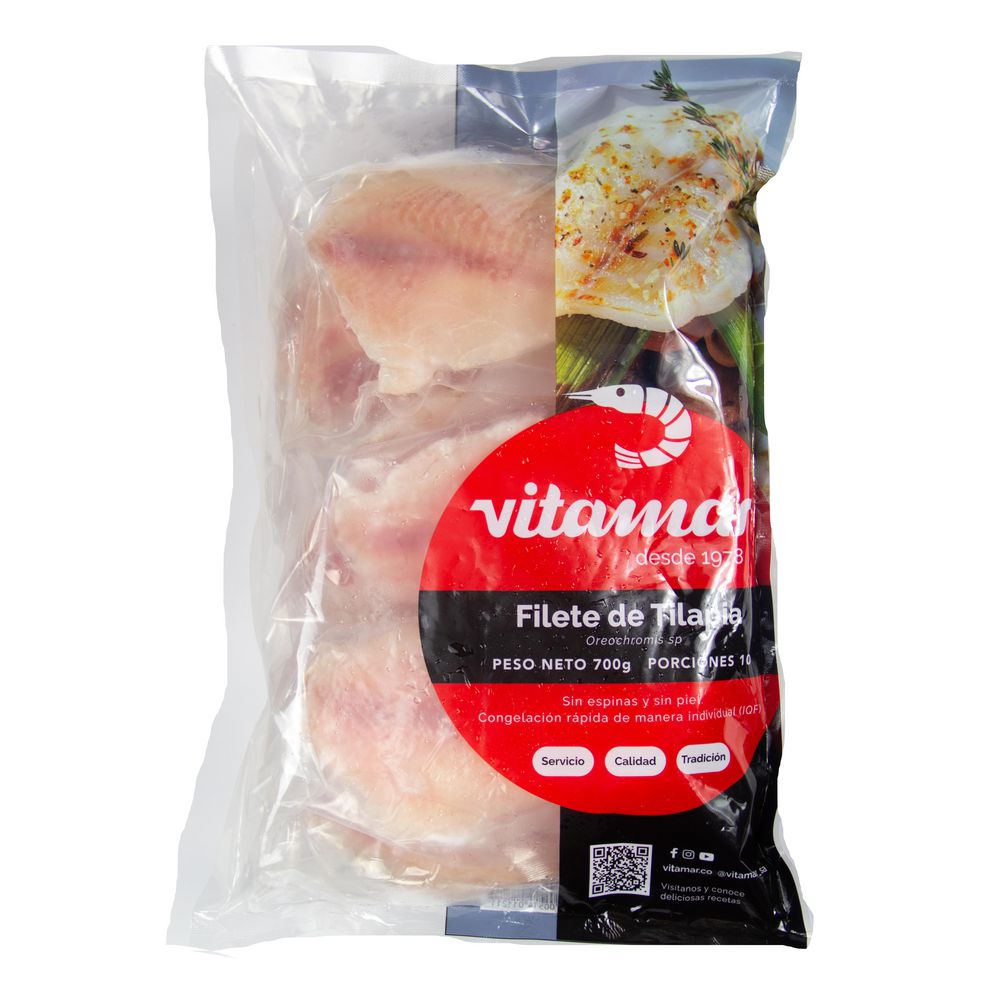 Filete de tilapia o mojarra VITAMAR congelado (700  gr) img #1
