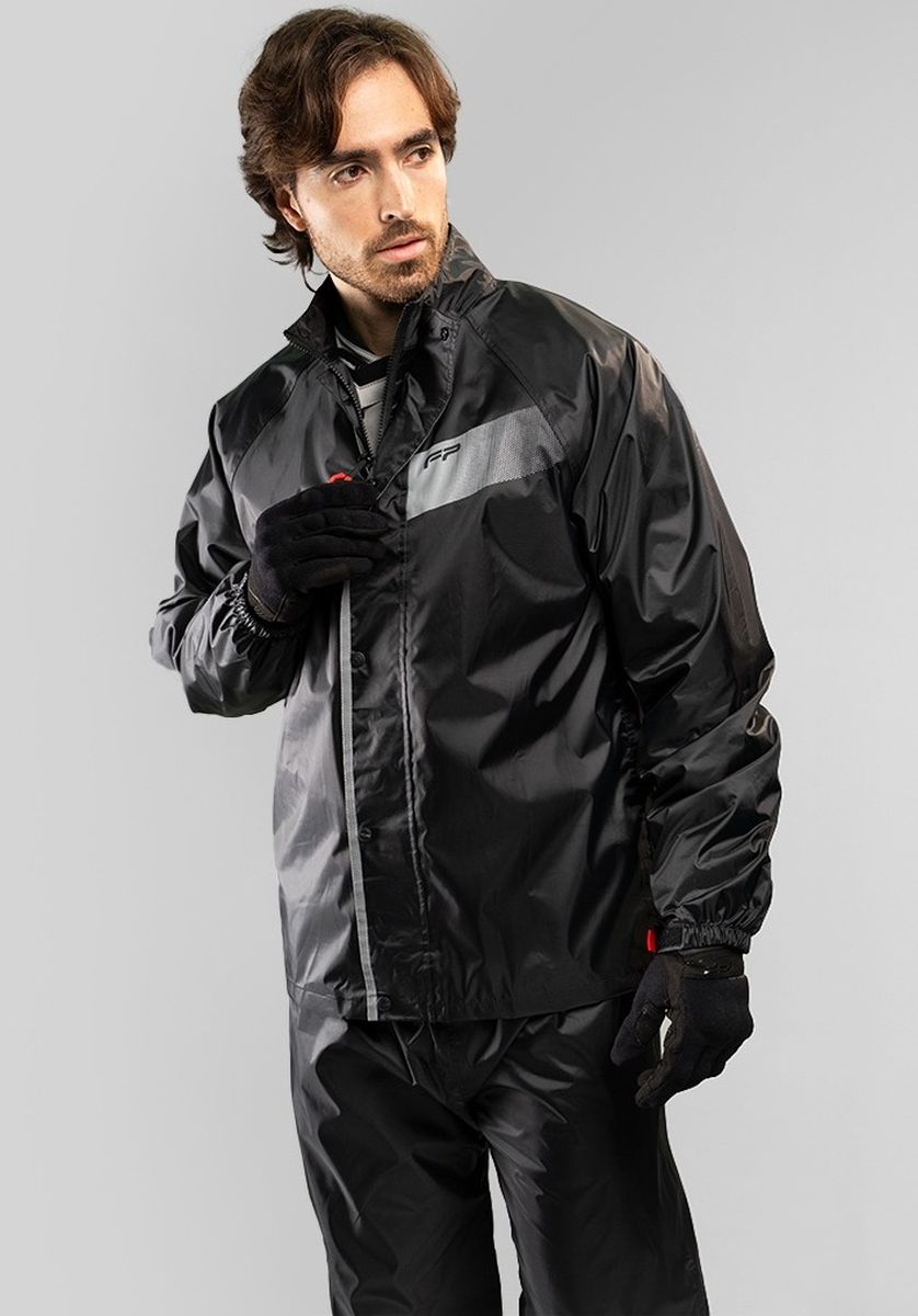 Impermeable FP Storm Moto Negro Liviano PVC img #4