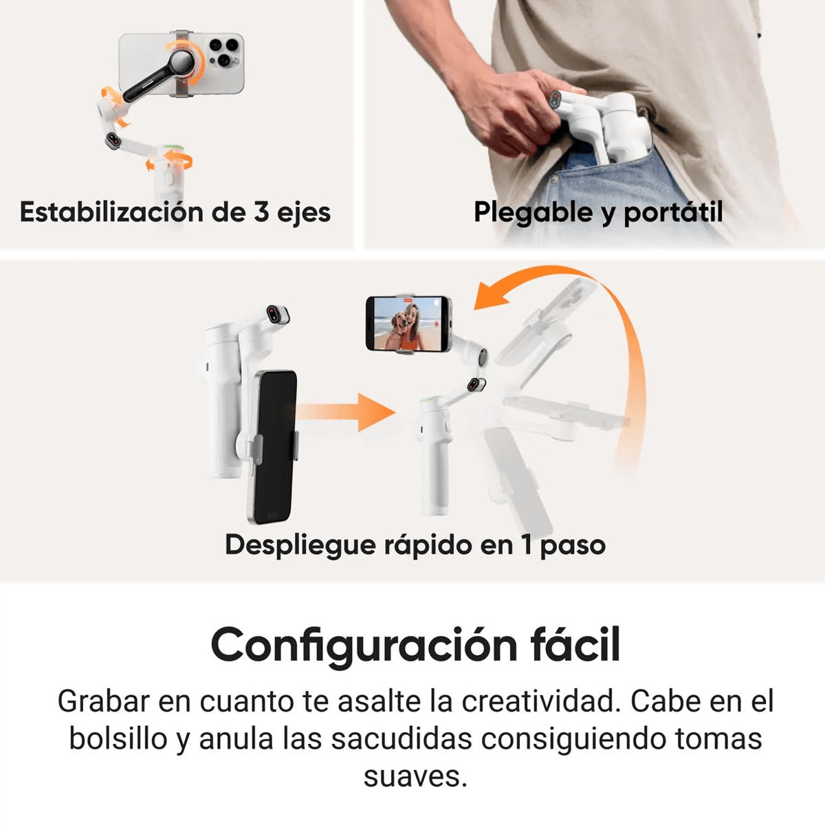 Soporte Insta360 Flow 2 Pro Stone Gray img #3