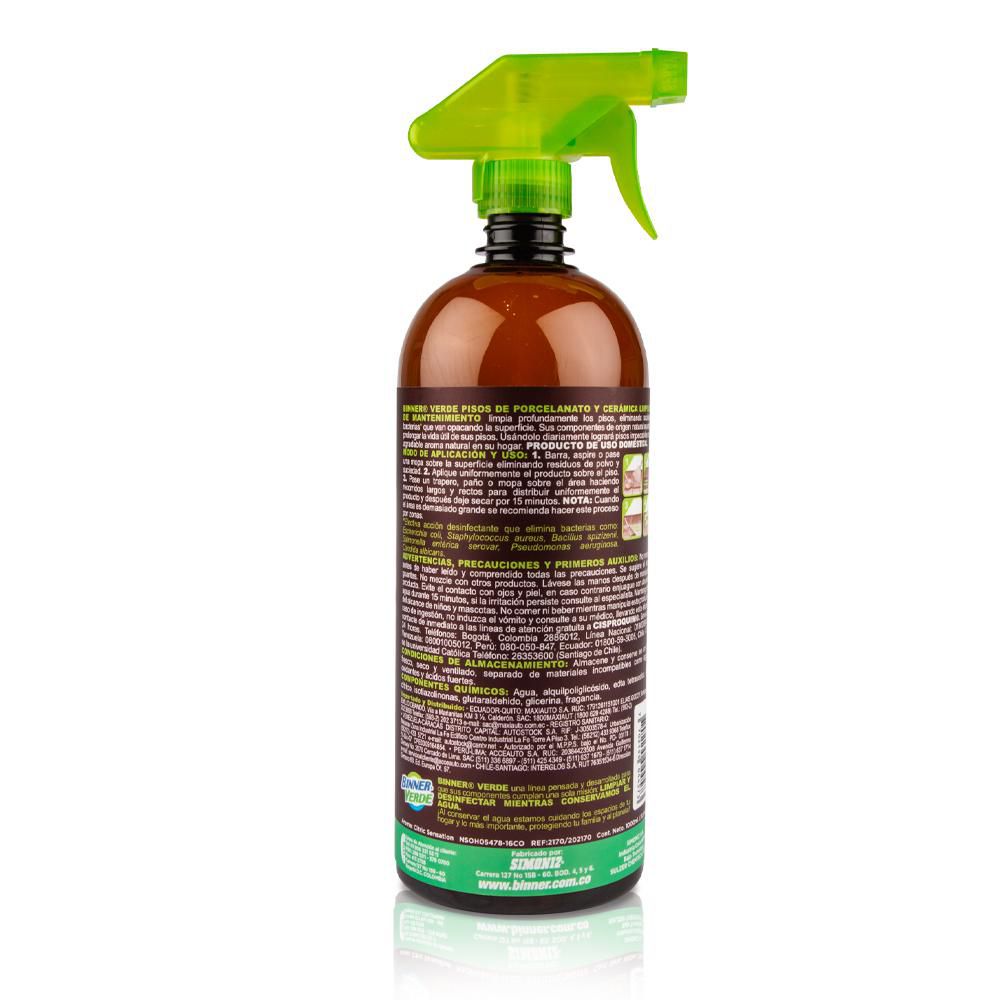 Limpiador BINNER pisos de porcelanato y cerámica (1000  ml) img #3