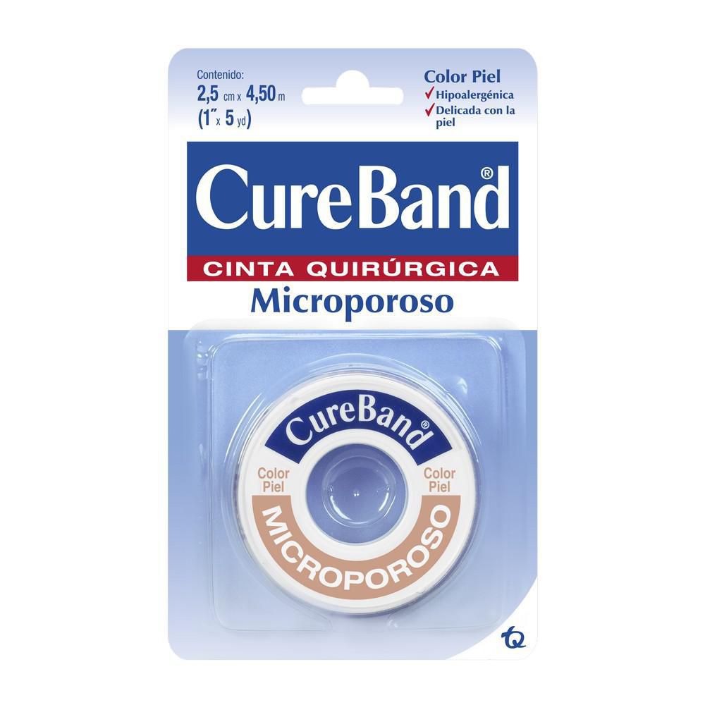 Microporo CUREBAND cinta quirúrgica piel 2.5cm x 4.5mt (4.5  mts) img #2