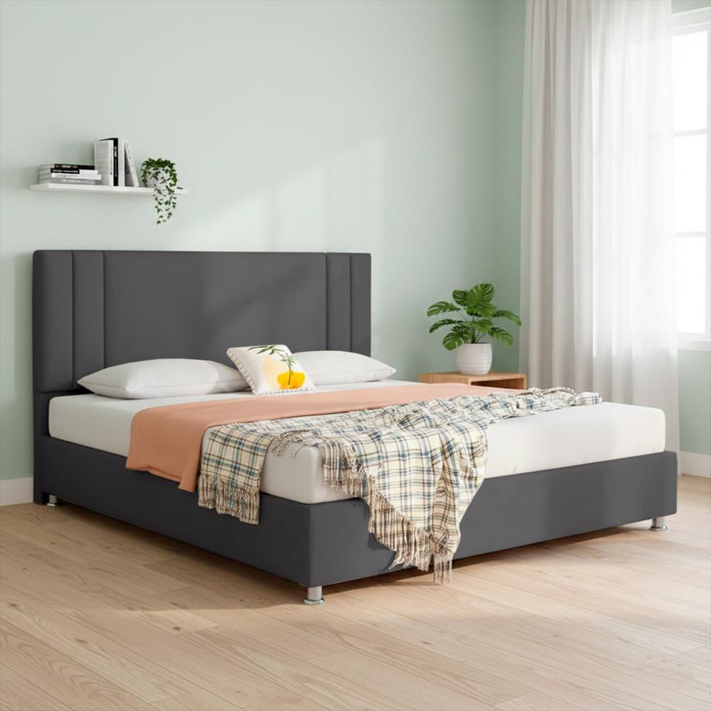 Combo Base Cama Con Espaldar Queen Lupe Gris Plomo img #2