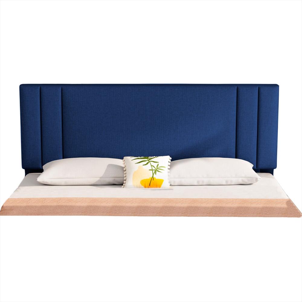 Combo Base Cama Con Espaldar Queen Lupe Azul img #4