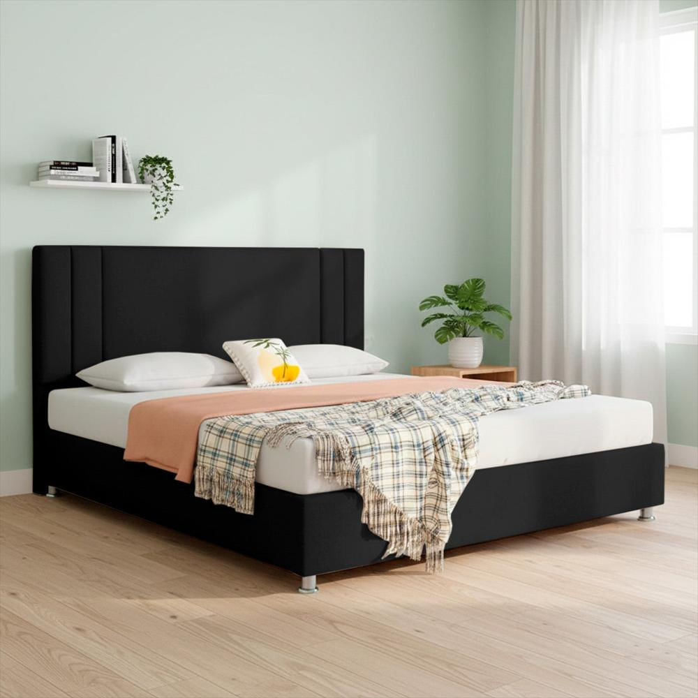 Combo Base Cama Con Espaldar Queen Lupe Negro img #2