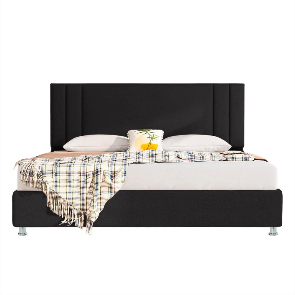 Combo Base Cama Con Espaldar Semidoble Lupe Negro img #1