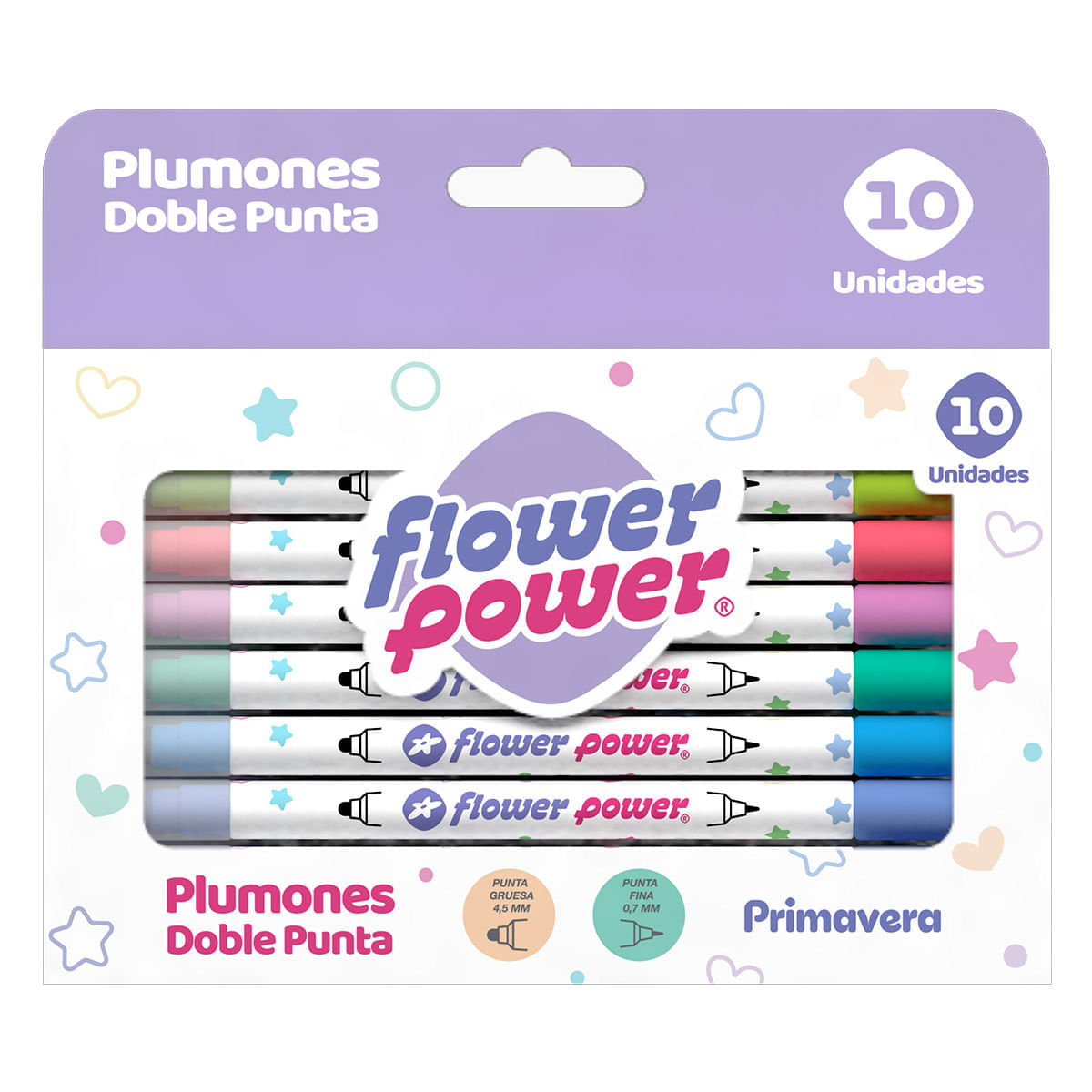 Plumón Doble Punta  Flower Power X10 img #2